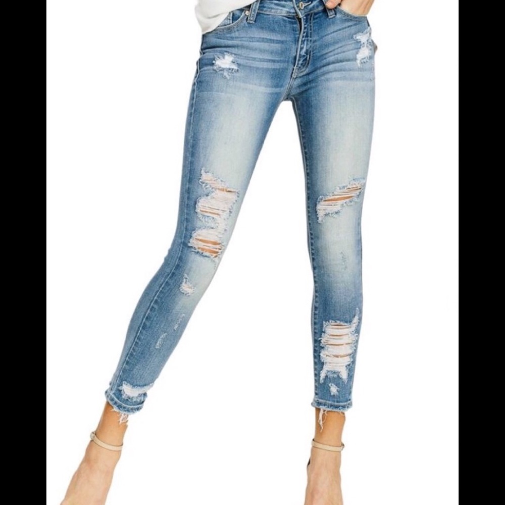 Distressed/Ripped skinny leg jeans